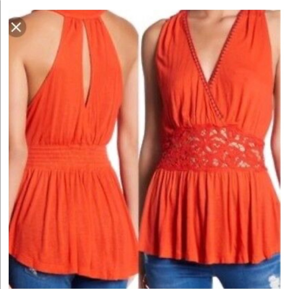 NWT Free People Megan Embroidered Crochet Tank